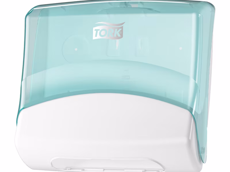 Tork dispenser reducing paper waste in a high-traffic commercial environment